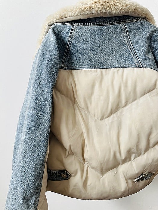 GEACĂ CU BLĂNIȚĂ CREM DIN DENIM ȘI FAS ALESSI [5]