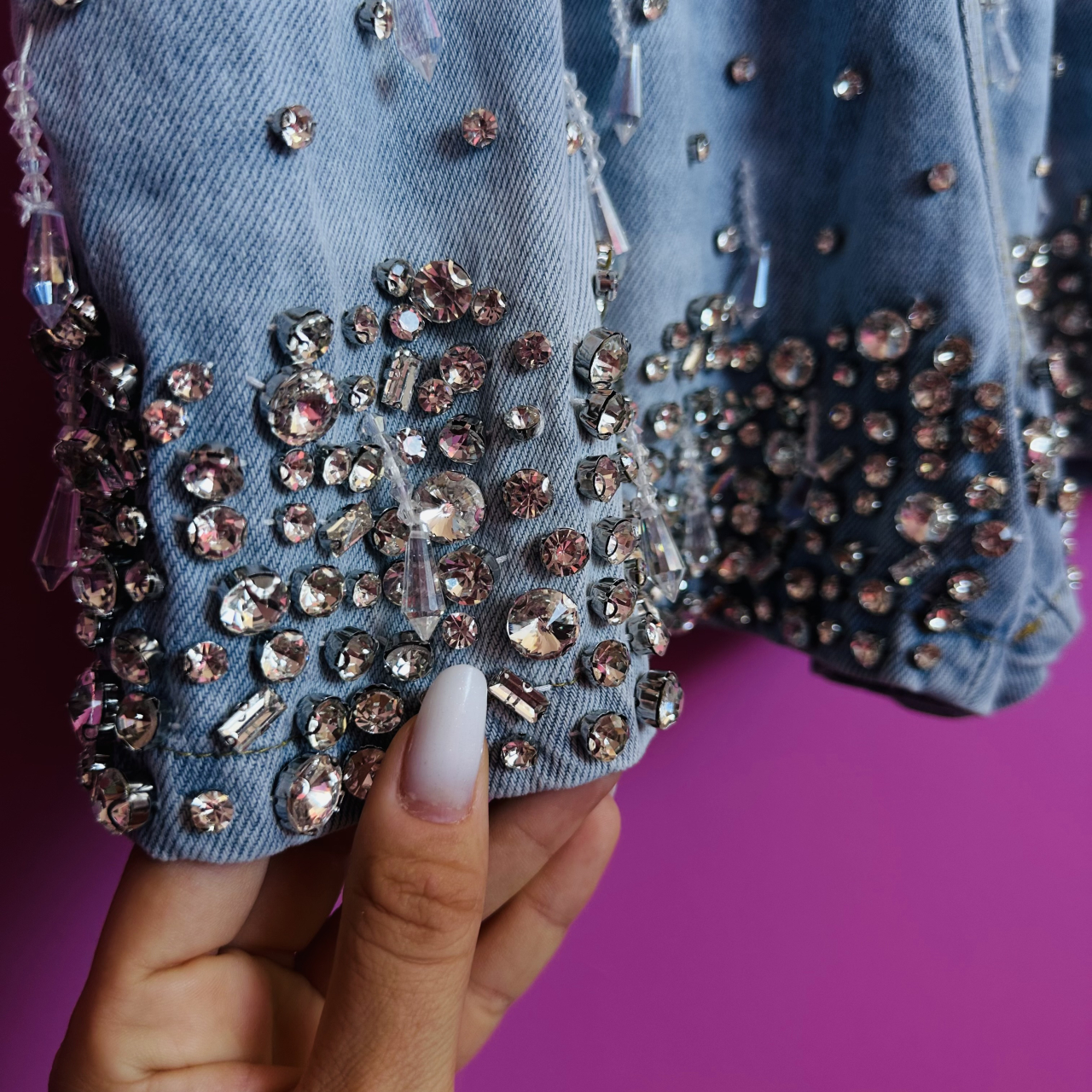 "GlamRock" Pantaloni scurți din denim cu sclipiri de atitudine [2]