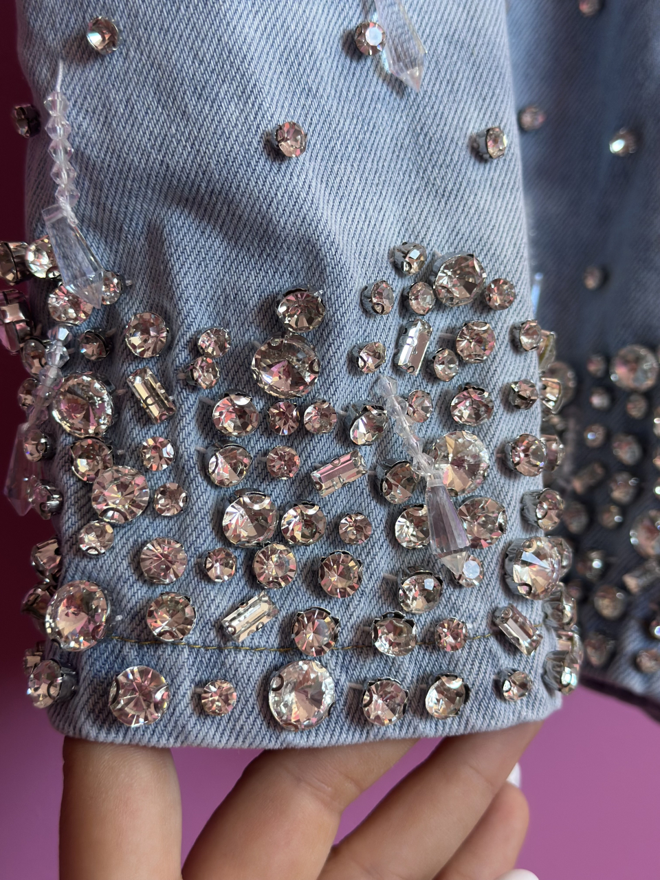 "GlamRock" Pantaloni scurți din denim cu sclipiri de atitudine [3]