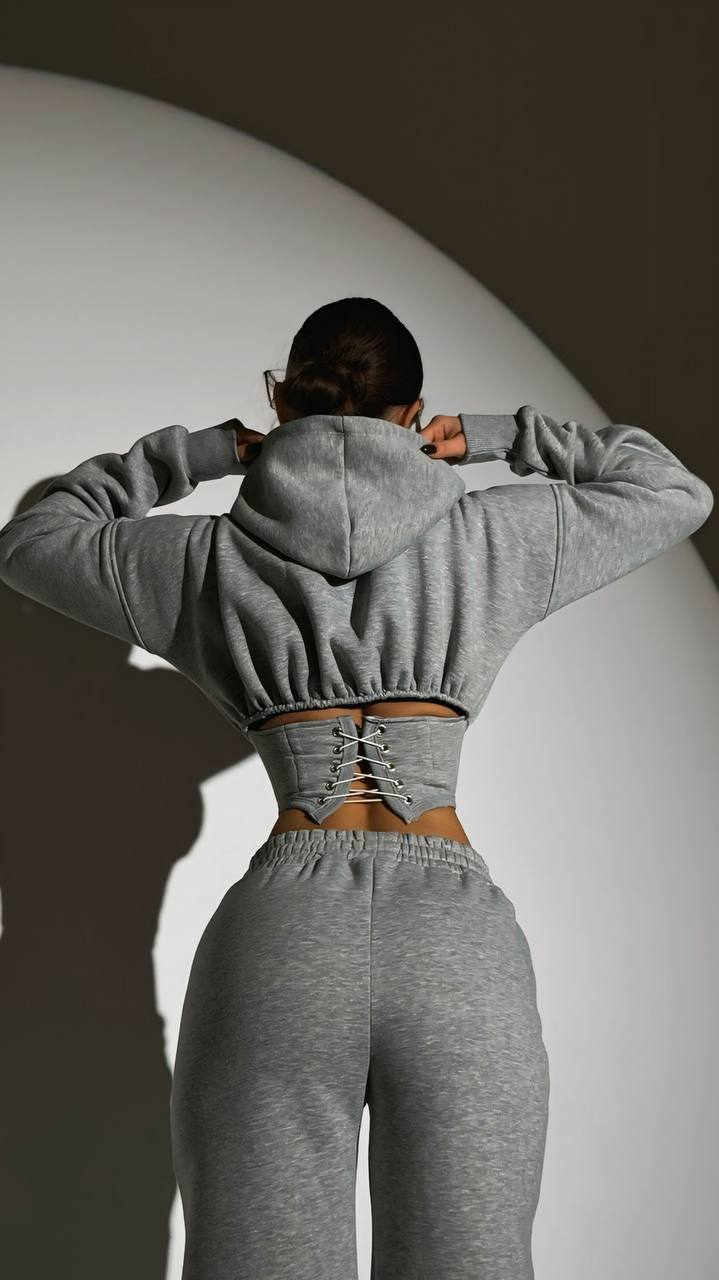 Trening Gros Oversize cu Corset și Glugă ALESSI [6]