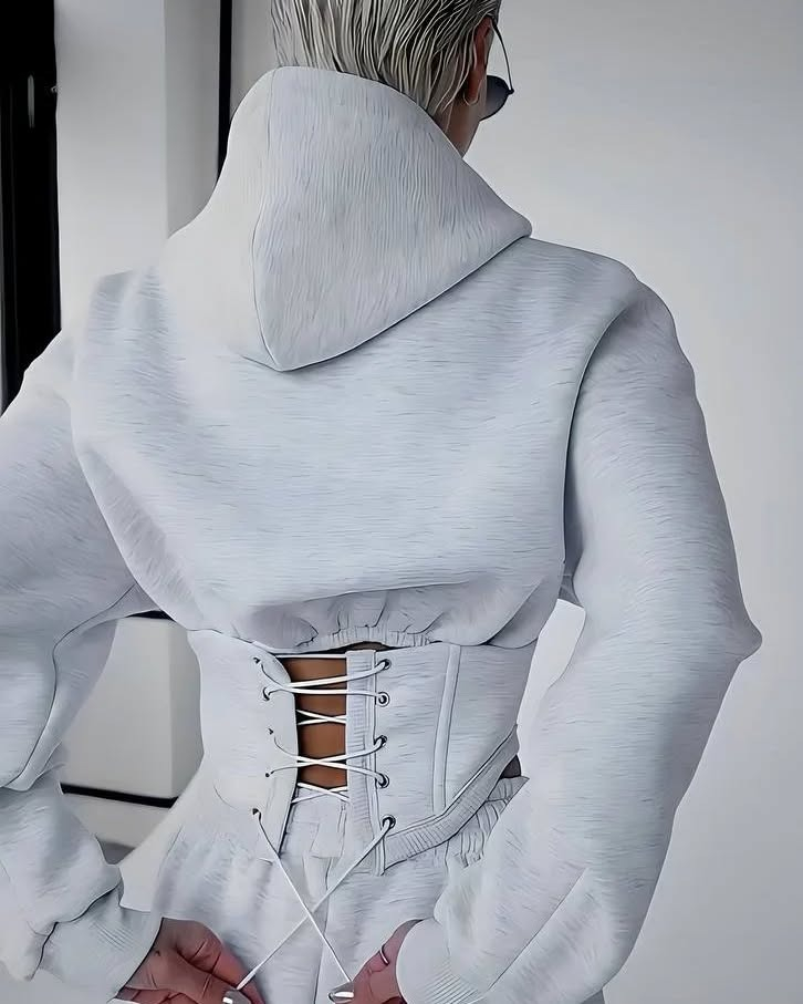 Trening Gros Oversize cu Corset și Glugă ALESSI [5]