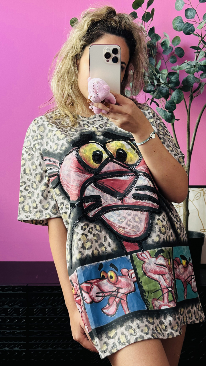 Tricou Oversized „Pantera Roz” ALESSI [1]