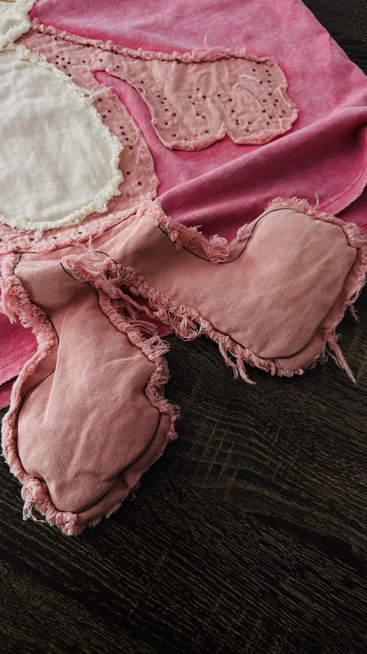 Tricou Oversized „Pantera Roz Patchwork” ALESSI [5]