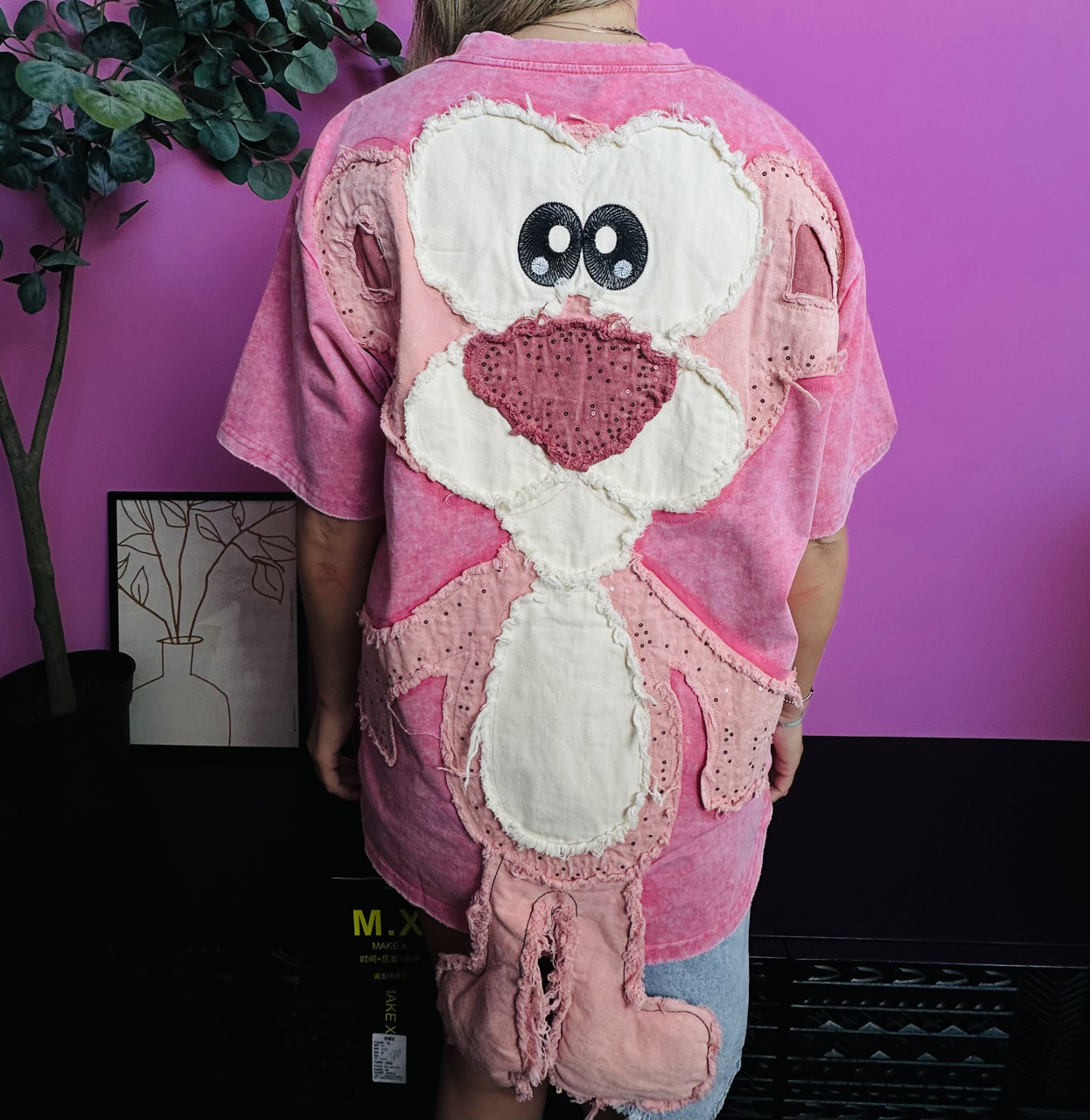 Tricou Oversized „Pantera Roz Patchwork” ALESSI [3]