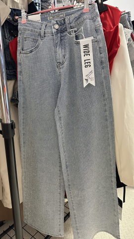 "Shiny Wide" – Blugi Largi Cu Pietricele [4]