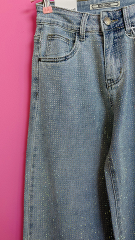 "Shiny Wide" – Blugi Largi Cu Pietricele [3]