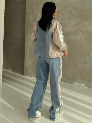 Blair Trening Gri din denim cu inserții contrastante [2]