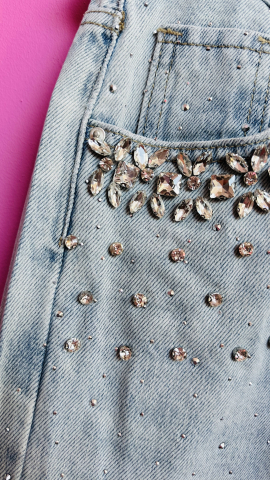 "GlamRock Shorts" – Denim cu Sclipiri de Atitudine [2]