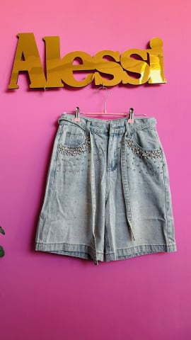 Blugi - "GlamRock Shorts" – Denim cu Sclipiri de Atitudine