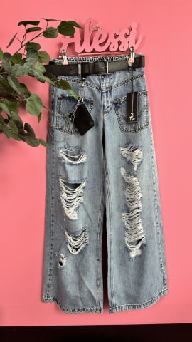 BLUGI OVERSIZE RUPȚI CU CUREA NEAGRĂ ȘI LANȚ ALESSI [1]