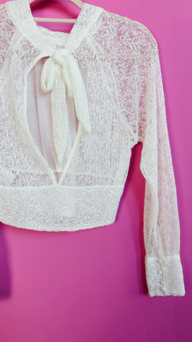 Tricouri, Topuri & Camasi - "Lace Me Up" – Bluza Transparentă Elegantă ALESSI