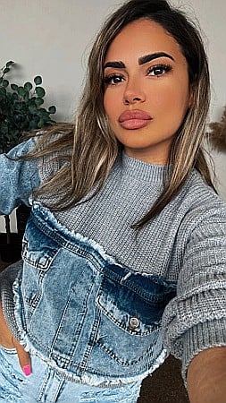 Tricouri, Topuri & Camasi - Bluză Tricotată Gri cu Inserție Denim și Buzunare Frontale ALESSI