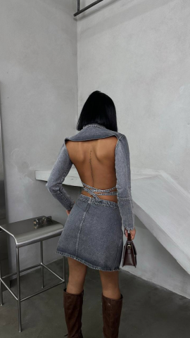 Compleu din Denim cu Design îndrăzneț ALESSI [1]