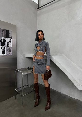 Compleu din Denim cu Design îndrăzneț ALESSI [3]