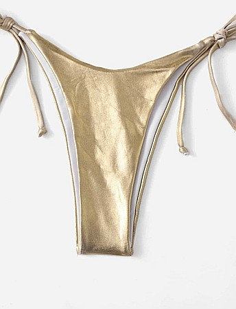 COSTUM DE BAIE 2 PIESE AURIU STRĂLUCITOR CU PRINDERE REGLABILĂ ALESSI [2]