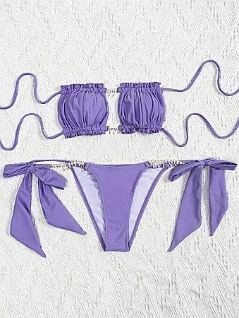 COSTUM DE BAIE 2 PIESE MOV CU PIETRICELE DARIA ALESSI [3]