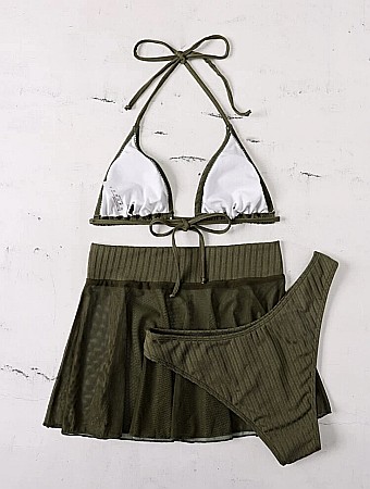 COSTUM DE BAIE 3 PIESE KAKY CU FUSTIȚĂ TRANSPARENTĂ ALESSI [3]