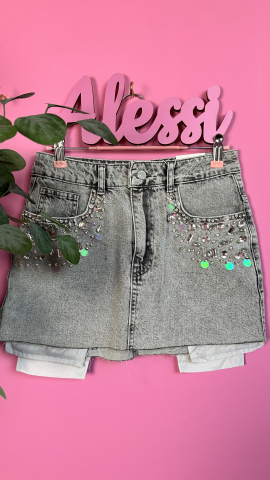 Fuste si Rochii - Shiny Rebel – Fusta denim care strălucește cu atitudine ALESSI