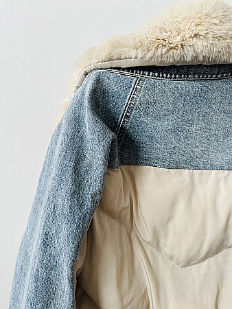 GEACĂ CU BLĂNIȚĂ CREM DIN DENIM ȘI FAS ALESSI [2]