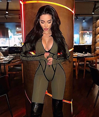 Salopete - SALOPETĂ KAKY CU INSERȚII DIN PIELE NEAGRĂ ALESSI