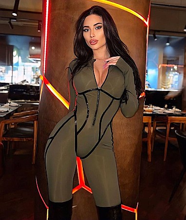 SALOPETĂ KAKY CU INSERȚII DIN PIELE NEAGRĂ ALESSI [2]