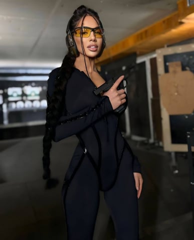 SALOPETĂ NEAGRĂ CU INSERȚII DIN PIELE NEAGRĂ ALESSI [1]