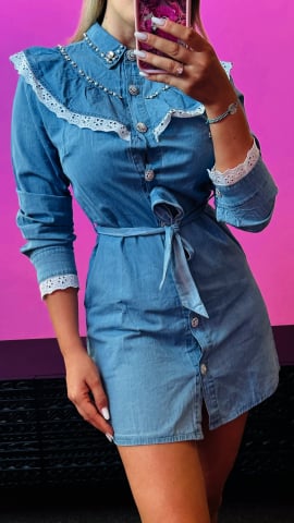 Rochii care Vorbesc - "Denim Darling" – Rochia Cămașă Cu Detalii Prețioase