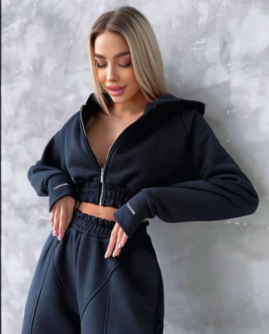 Trening Gros Negru 3 Piese cu Bustieră și Hanorac ALESSI [3]