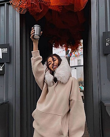 TRENING GROS OVERSIZE CU BLĂNIȚĂ ȘI GLUGĂ ALESSI [1]