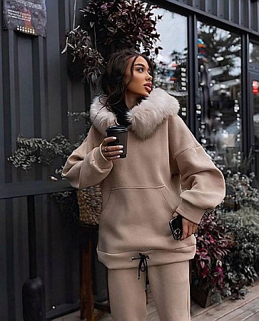 TRENING GROS OVERSIZE CU BLĂNIȚĂ ȘI GLUGĂ ALESSI [2]