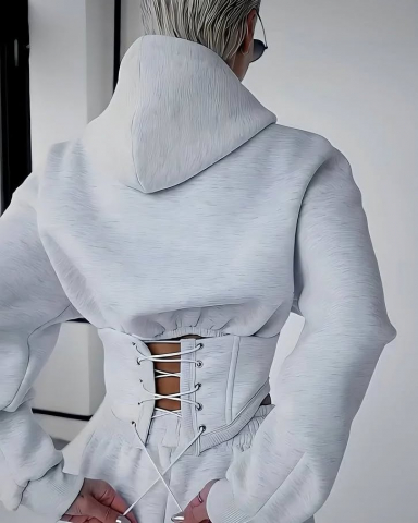 Trening Gros Oversize cu Corset și Glugă ALESSI [4]