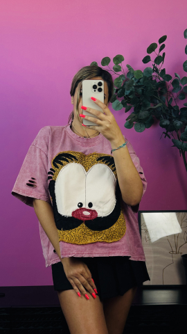 Tricouri, Topuri & Camasi - Tricou Oversized „Funny Cat Face” ALESSI