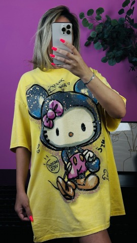 Tricou Oversized Galben Print Urban Cute ALESSI [1]