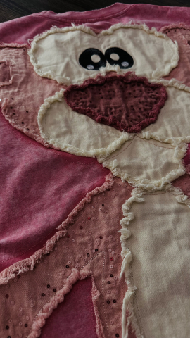 Tricou Oversized „Pantera Roz Patchwork” ALESSI [5]