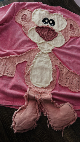 Tricou Oversized „Pantera Roz Patchwork” ALESSI [7]