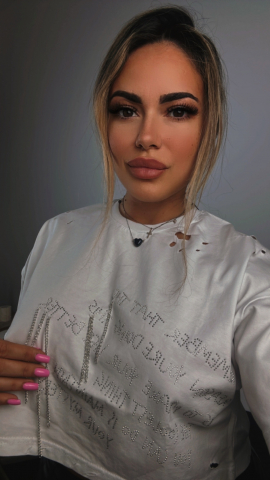 Tricouri, Topuri & Camasi - Tricou Alb Scurt cu Strasuri și Lanțuri Decorative ALESSI