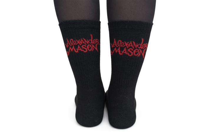 Sosete unisex Alexander Mason MADE IN ITALY black/red masura unica [4]