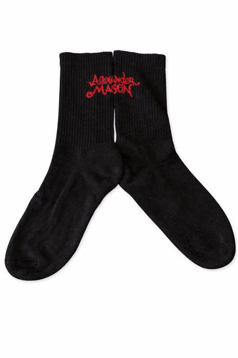 Sosete unisex Alexander Mason MADE IN ITALY black/red masura unica [3]