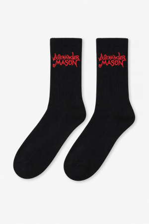 sosete unisex Alexander Mason MADE IN ITAY blac/red masura unica [1]