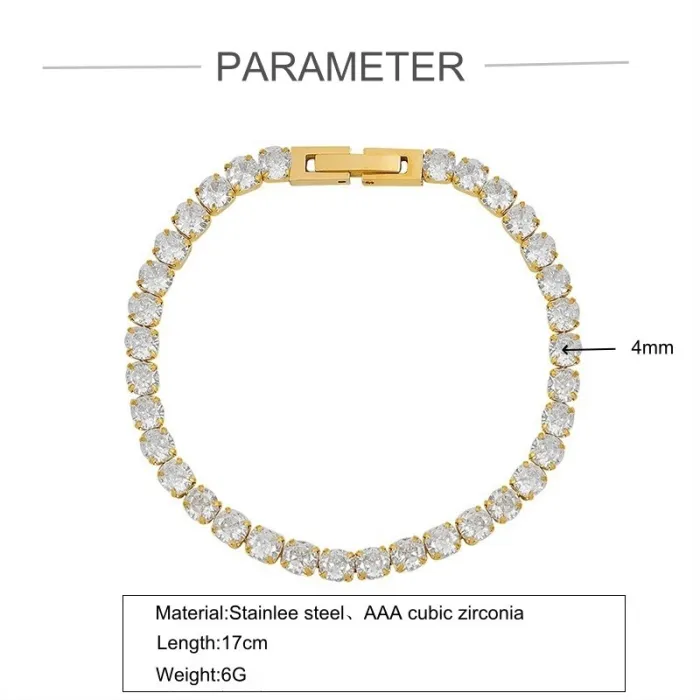 Bratara dama Tennis gold zirconiu 4 mm [1]