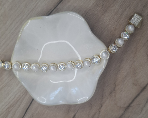 Bratari dama - Bratara dama eleganta perle cu zirconiu