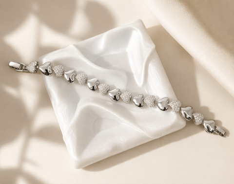 Bratari dama - Bratara dama Silver Hearts