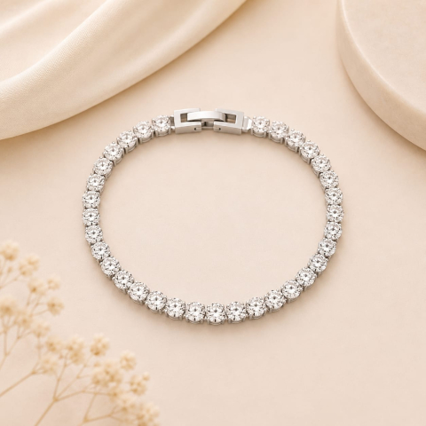 Bratari dama - Bratara dama Tennis silver zirconiu 4 mm