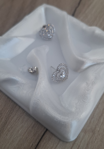 Cercei dama - Cercei inimioare silver