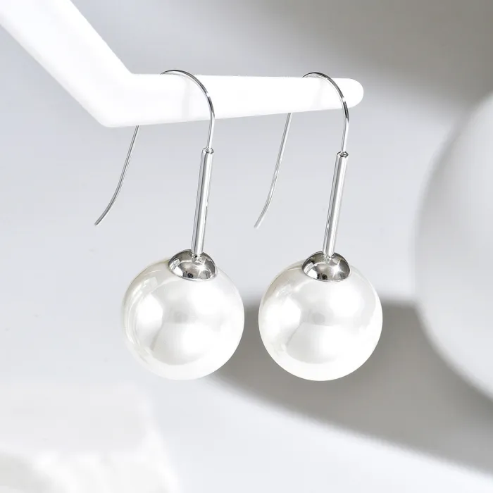 Cercei dama - Cercei minimalisti din inox cu perle