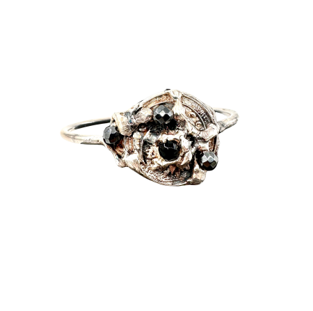 Brățară Cuff Sculpturală din Alamă Placată cu Argint și Pirită [2]