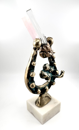 Sculptură 'Amuleta Destinului' – Potcoavă din Bronz Turnat și Cristale,artist Dan Bancila [2]