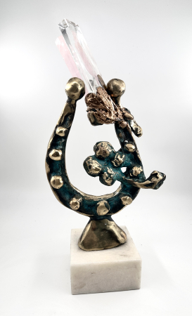 Sculptură 'Amuleta Destinului' – Potcoavă din Bronz Turnat și Cristale,artist Dan Bancila [3]