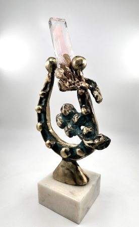 Obiecte de Arta - Sculptură 'Amuleta Destinului' – Potcoavă din Bronz Turnat și Cristale,artist Dan Bancila