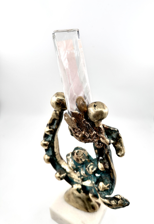 Sculptură 'Amuleta Destinului' – Potcoavă din Bronz Turnat și Cristale,artist Dan Bancila [1]